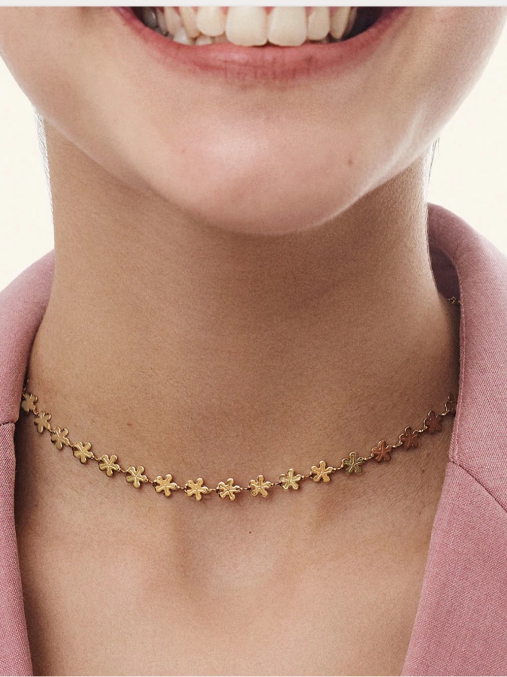 Hey Harper Moana Gold Floral Link Choker Necklace